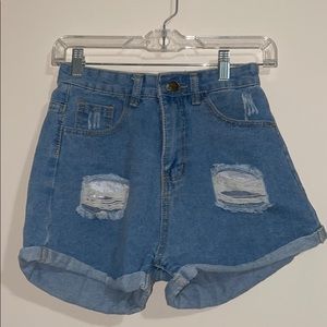 Shein distressed shorts
